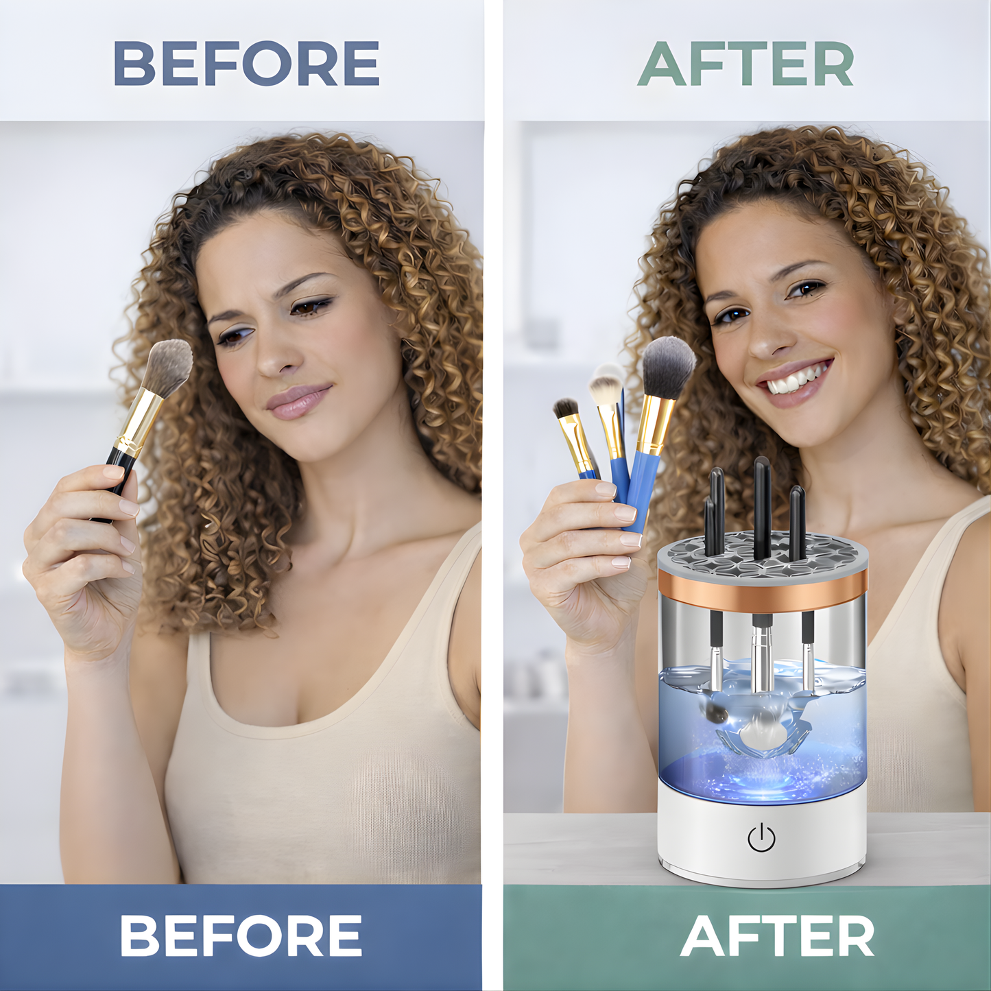 Máquina limpiadora eléctrica de brochas de maquillaje