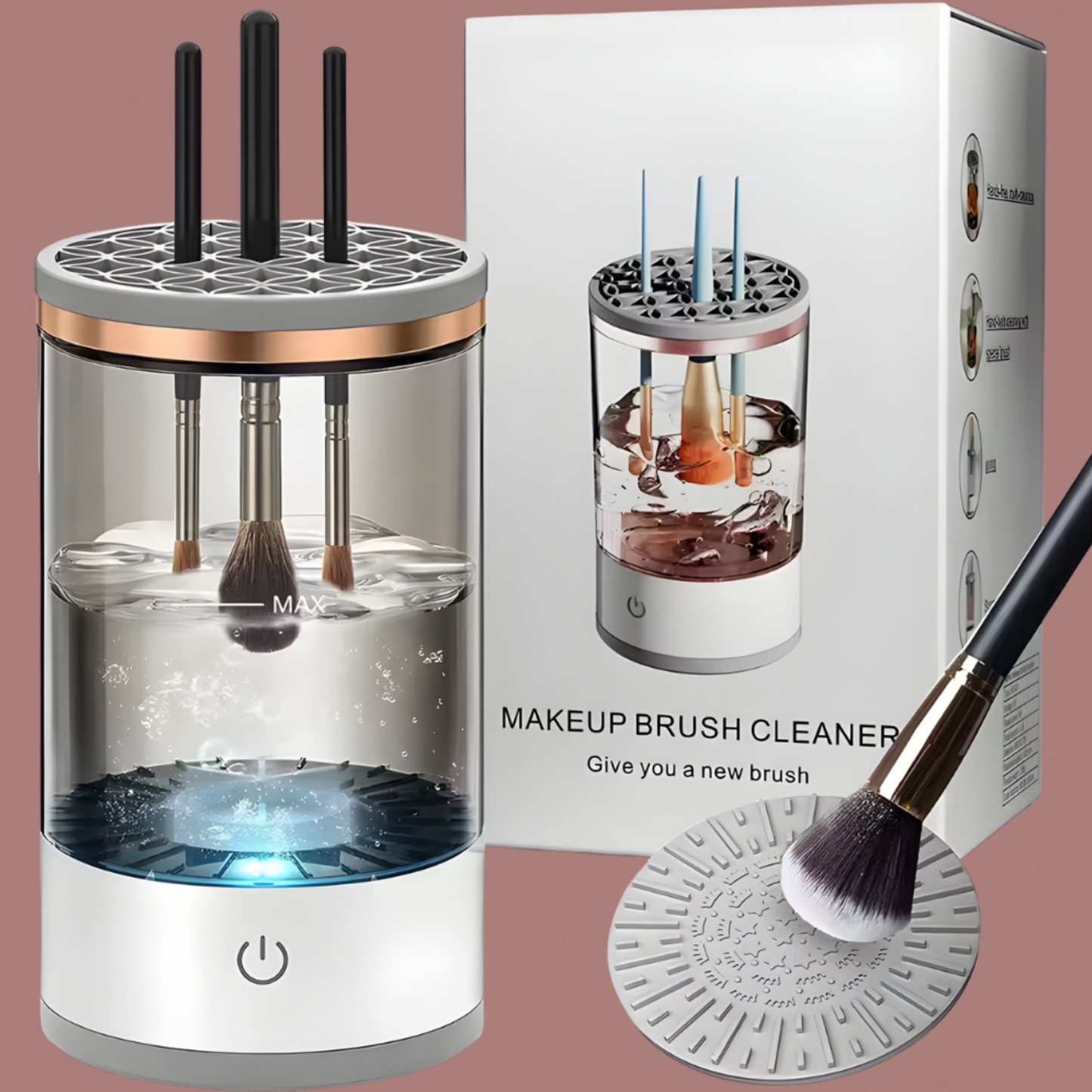 Máquina limpiadora eléctrica de brochas de maquillaje